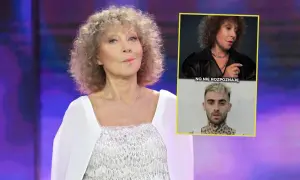 Oskar Cyms rodzice - porównanie wizerunków. Kobieta w białej sukni i młody mężczyzna z tatuażami.