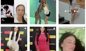 Monika Laskowska w różowej sukience i białej kreacji. Wiek nie gra roli w jej stylu.