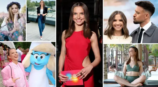 Ola Filipek w różnych stylizacjach, od romantycznej w wianku po elegancką w czerwonej sukni. Wiek nie gra roli w jej stylu.