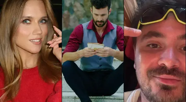 Trzy portrety: kobieta w czerwonym swetrze, mężczyzna w kamizelce trzymający pudełko, mężczyzna w okularach. Czy to powiązane z tym, dlaczego znany aktor zrezygnował z roli w filmie?