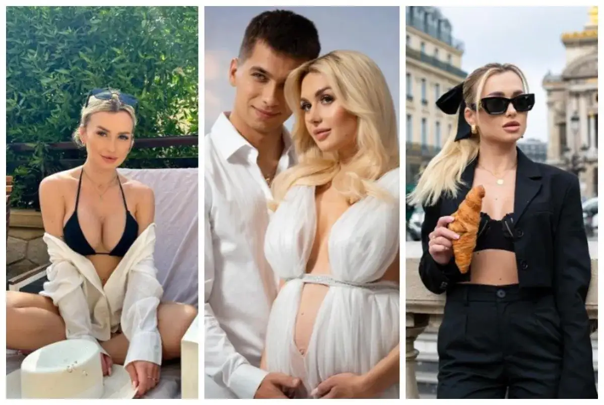 Trzy ujęcia kobiety: w bikini na tle zieleni, w ciąży z partnerem, w Paryżu z rogalikiem. Ile lat ma Wersow?