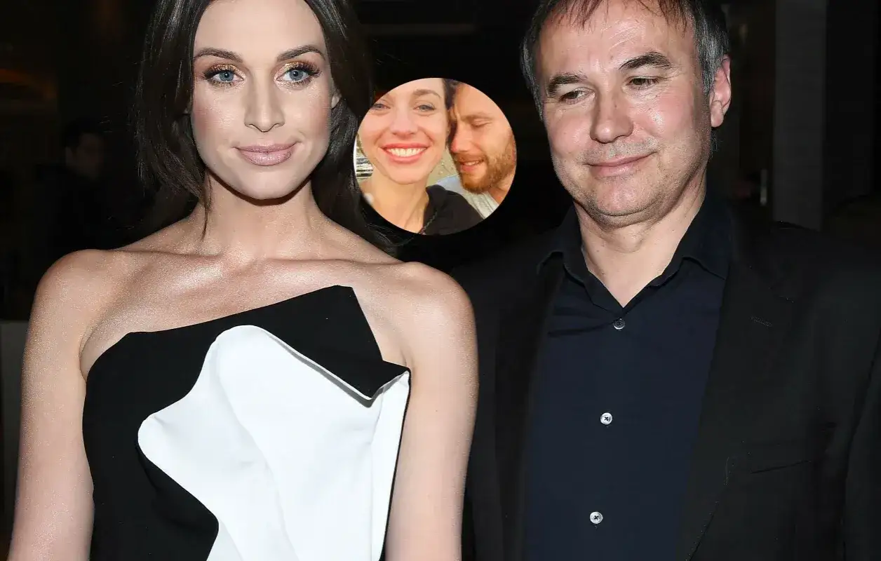 Julia Kamińska z partnerem, którego widać na zdjęciu w okręgu, na gali.