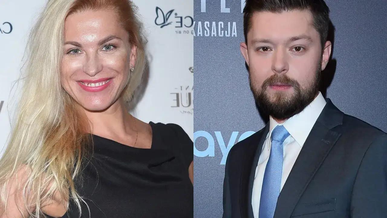 Kobieta z blond włosami i mężczyzna w garniturze. Czy Remigiusz Mróz ma żonę?