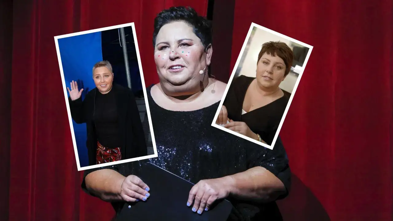 Trzy zdjęcia Doroty Wellman. Na środku w błyszczącej sukience, po bokach w różnych stylizacjach. Waga Doroty Wellman jest tematem dyskusji.