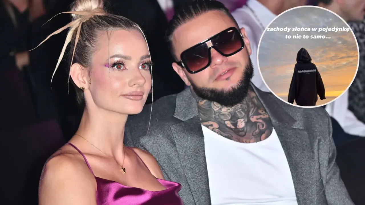 Para influencerów, która ogłosiła separację po miesiącu ślubu, na zdjęciu z zachodem słońca.